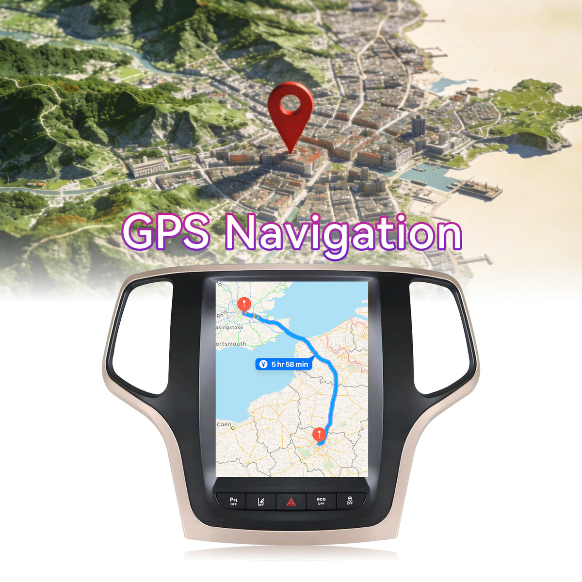 Car Stereo Compatible with Jeep Grand Cherokee 2014-2017, 9.7" 4GB+64GB Wireless CarPlay/Android Auto Head Unit with GPS & Backup Camera