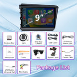 Android 13 Car Stereo Compatible with Honda Civic 2012-2015, 9" Wireless CarPlay/Android Auto Head Unit with GPS Navigation & Backup Camera