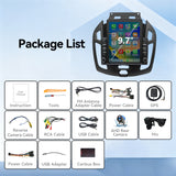 Car Radio Compatible With Ford Transit Connect 2014-2018,4G+64G,9.7" Touch Screen Car Stereo with Wireless Carplay&Android Auto,FM/GPS/SWC/Mirror Link/Backup Camera