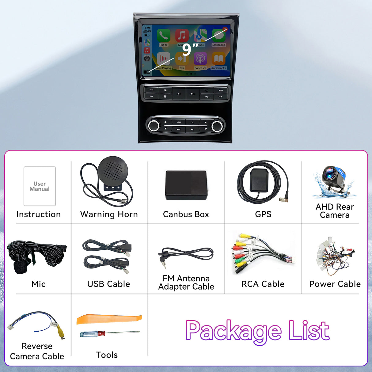 Car Radio Compatible with Lexus GS300 GS350 GS400 1998-2005,9''Touchscreen Head Unit Car Stereo Support Bluebooth,Wireless Carplay/Android Auto, GPS, WiFi, Backup Camera