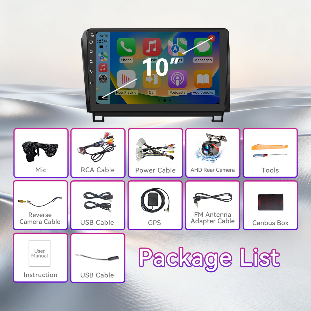 10" Android 13 Touchscreen Radio for Toyota Tundra 2007-2013 / Sequoia 2008-2018 — Wireless CarPlay, GPS & Customizable Audio