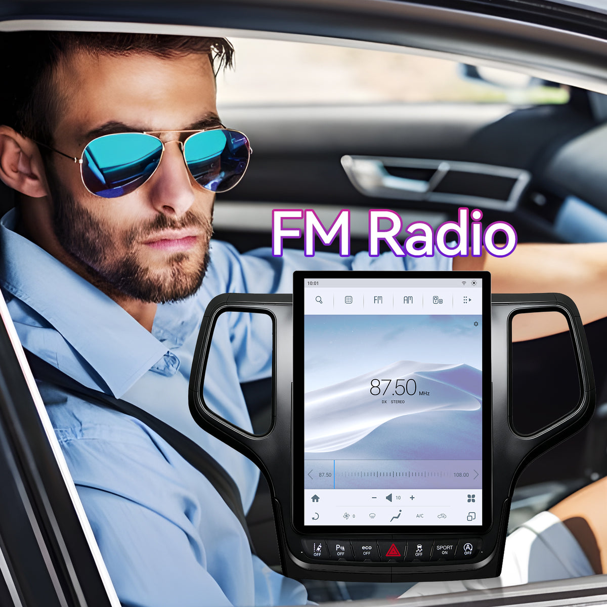 Qualcomm 8-Core Android Car Stereo Compatible with Jeep Grand Cherokee 2014-2021, 12.1" Vertical 2K Touchscreen with Wireless CarPlay/Android Auto, DSP & GPS